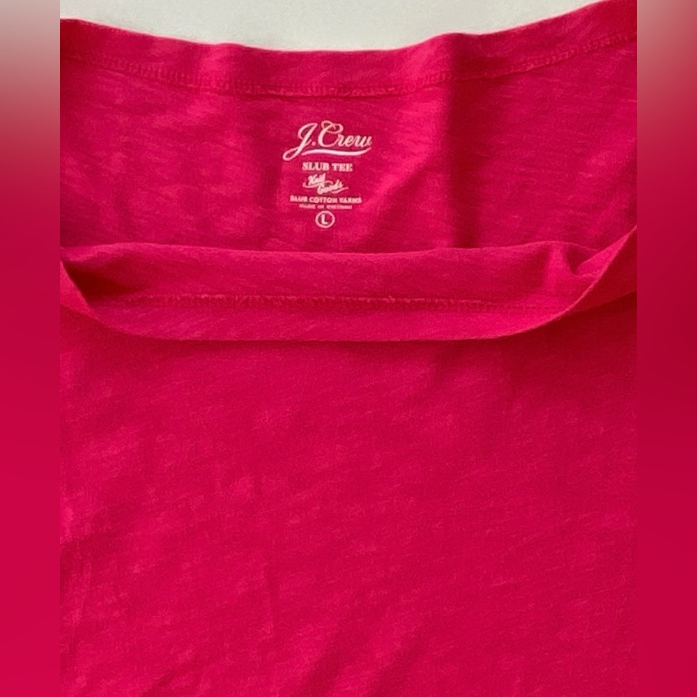 J. Crew Slub Tee, Cotton Three-Quarter Sleeve T-Shirt, Sz L - Picture 3 of 5